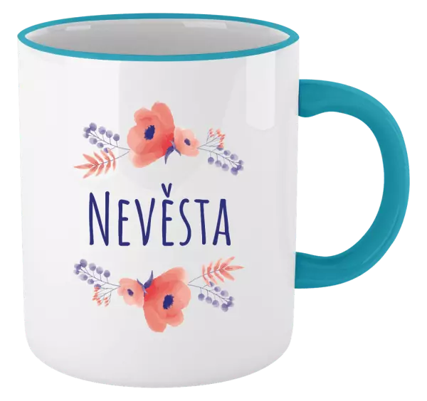 Hrnek Nevěsta - fialové květiny