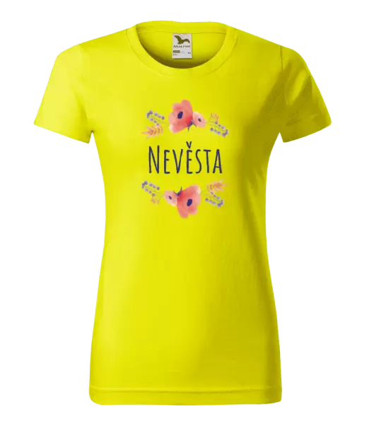 Dámské tričko Nevěsta - fialové květiny