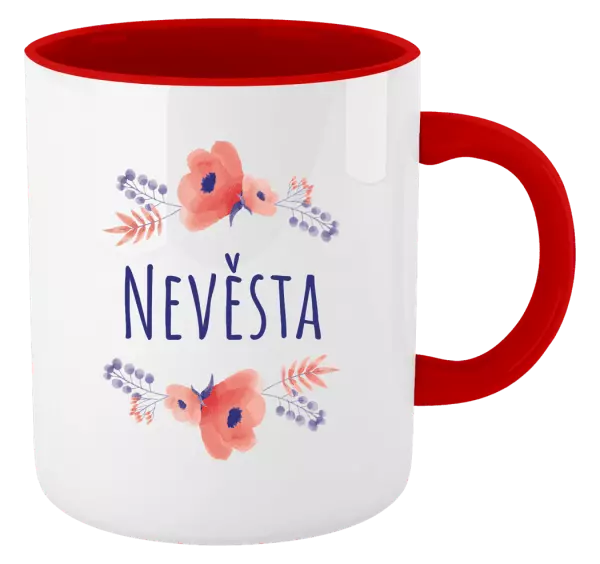 Hrnek Nevěsta - fialové květiny