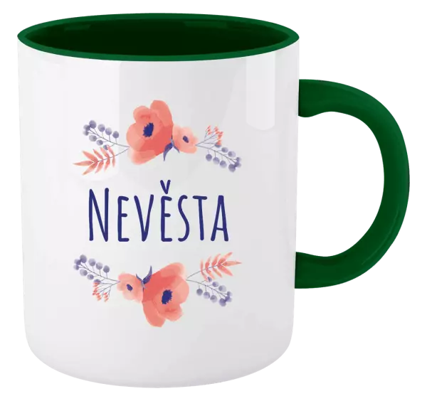 Hrnek Nevěsta - fialové květiny