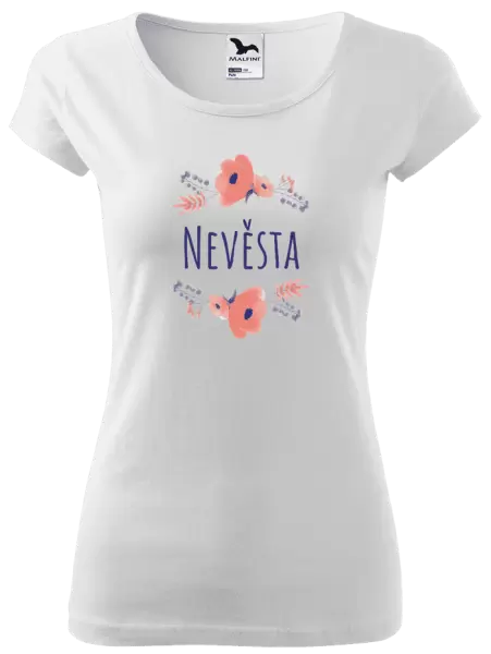 Dámské tričko Nevěsta - fialové květiny