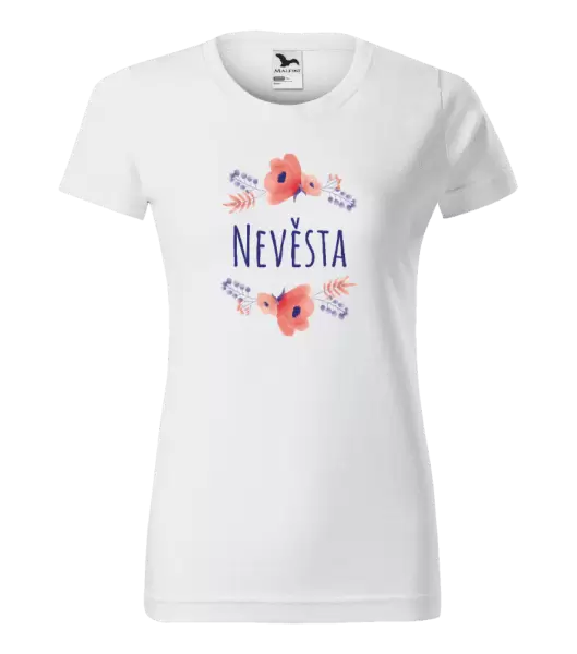 Dámské tričko Nevěsta - fialové květiny