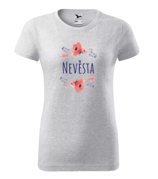 Dámské tričko Nevěsta - fialové květiny