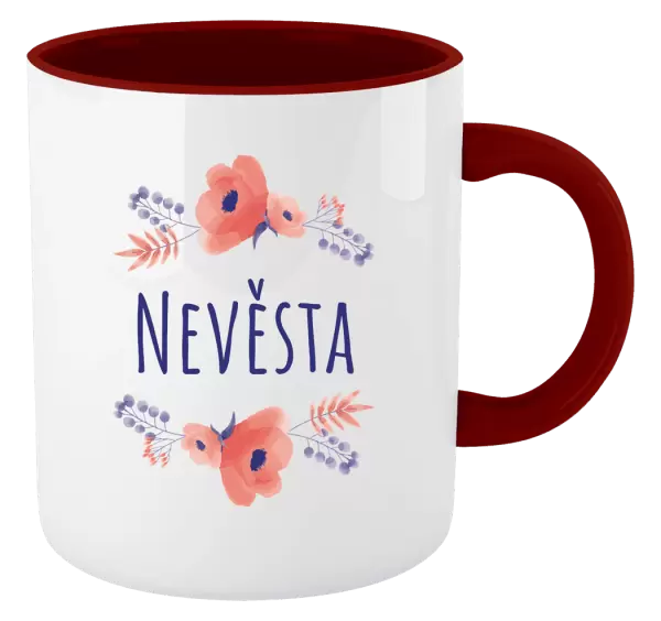 Hrnek Nevěsta - fialové květiny