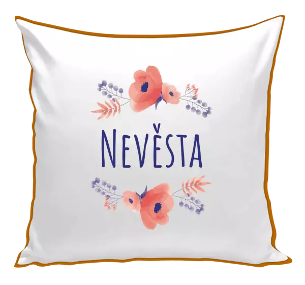 Polštář Nevěsta - fialové květiny