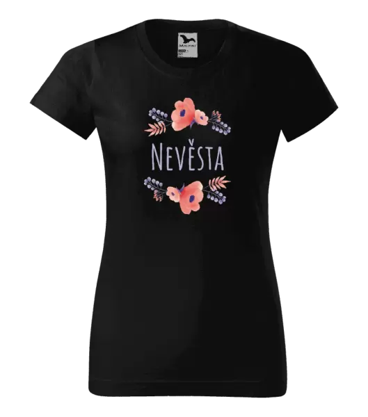 Dámské tričko Nevěsta - fialové květiny