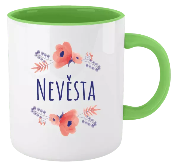 Hrnek Nevěsta - fialové květiny