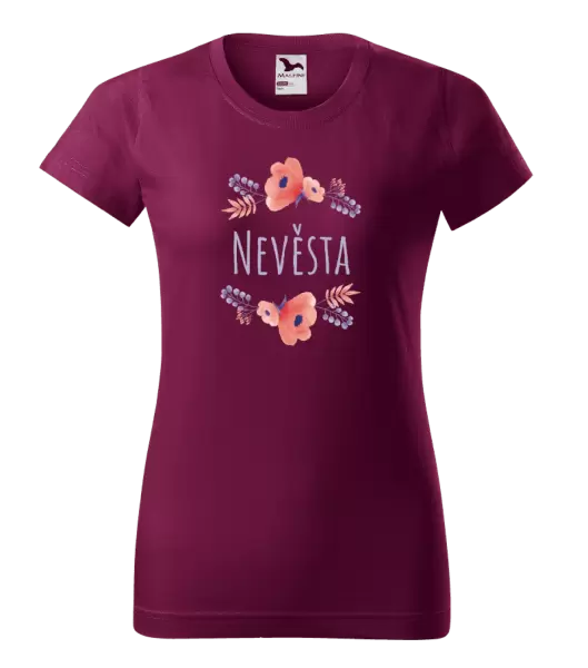 Dámské tričko Nevěsta - fialové květiny