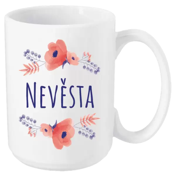 Hrnek Nevěsta - fialové květiny