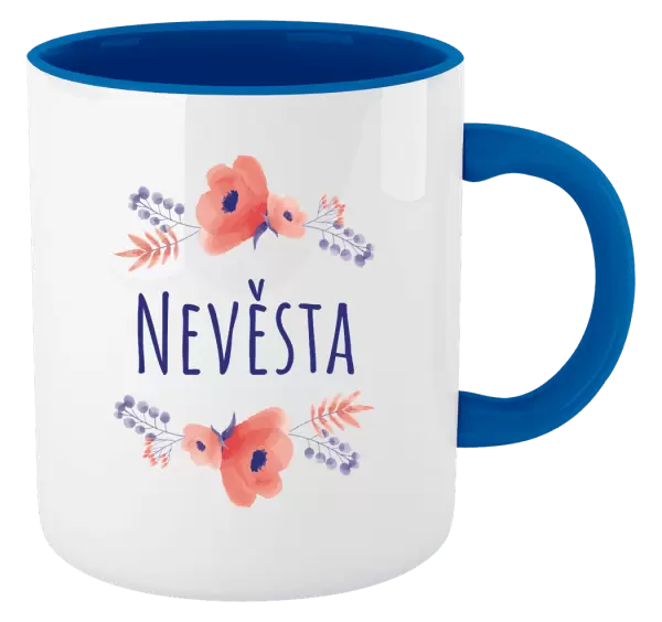 Hrnek Nevěsta - fialové květiny