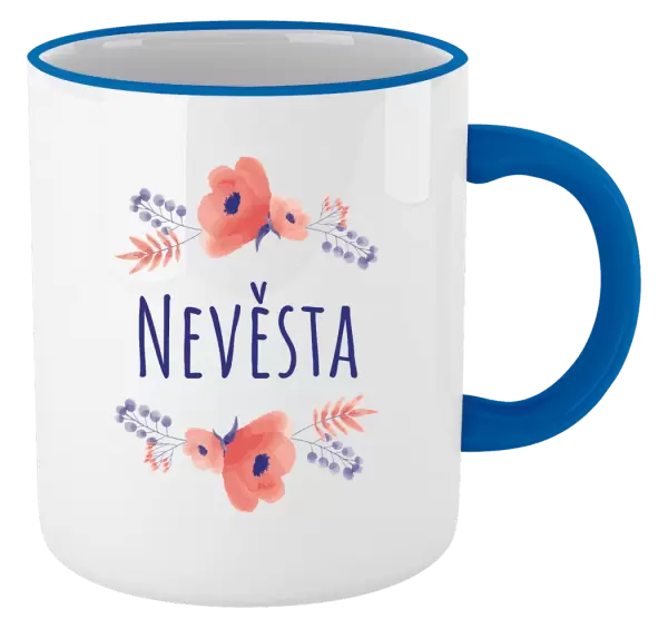 Hrnek Nevěsta - fialové květiny