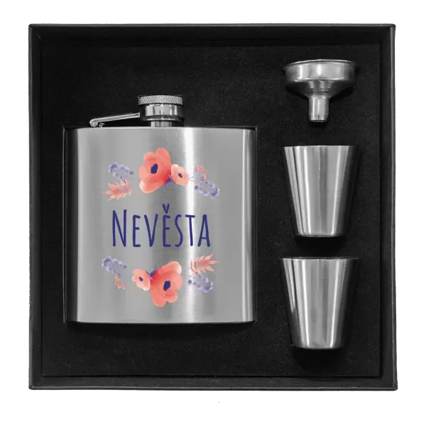 Placatka v krabičce Nevěsta - fialové květiny