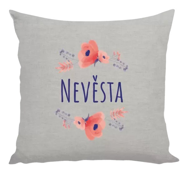 Polštář Nevěsta - fialové květiny