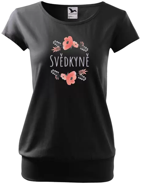 Dámské tričko Svědkyně - fialové květiny