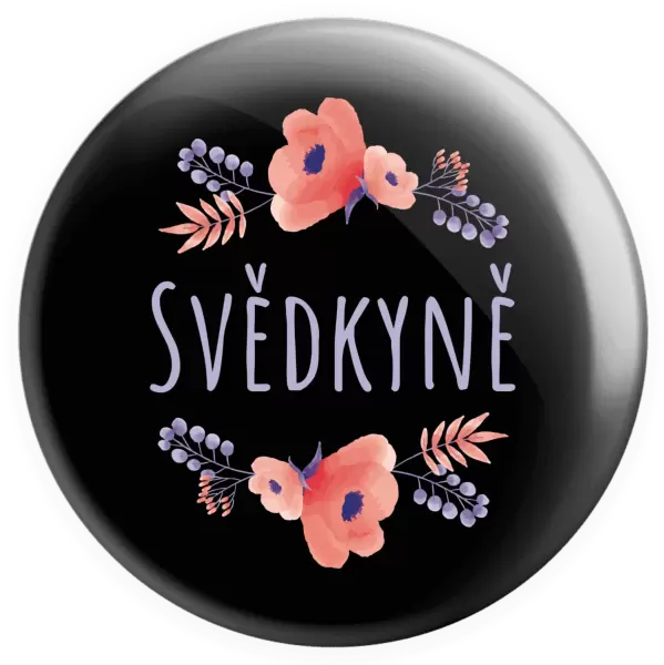 Placka Svědkyně - fialové květiny