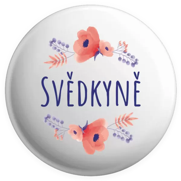 Placka Svědkyně - fialové květiny