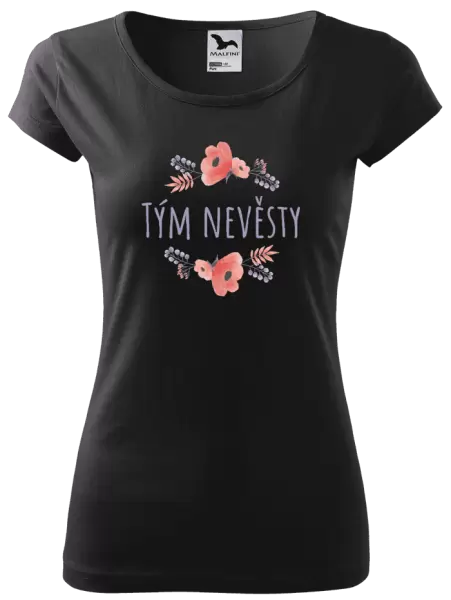 Dámské tričko Tým nevěsty - fialové květiny