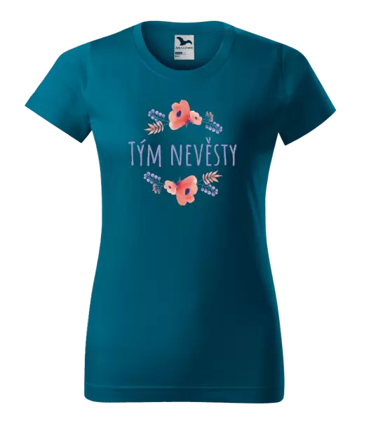 Dámské tričko Tým nevěsty - fialové květiny