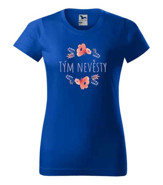 Dámské tričko Tým nevěsty - fialové květiny