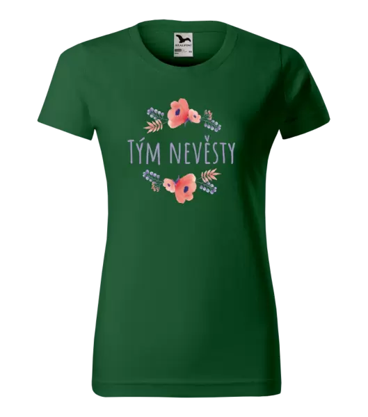 Dámské tričko Tým nevěsty - fialové květiny