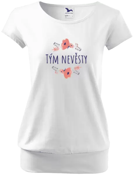 Dámské tričko Tým nevěsty - fialové květiny