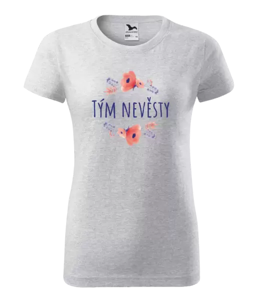 Dámské tričko Tým nevěsty - fialové květiny