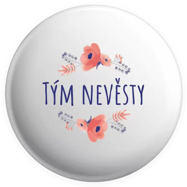 Placka Tým nevěsty - fialové květiny