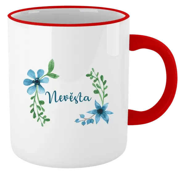 Hrnek Nevěsta - modré květiny