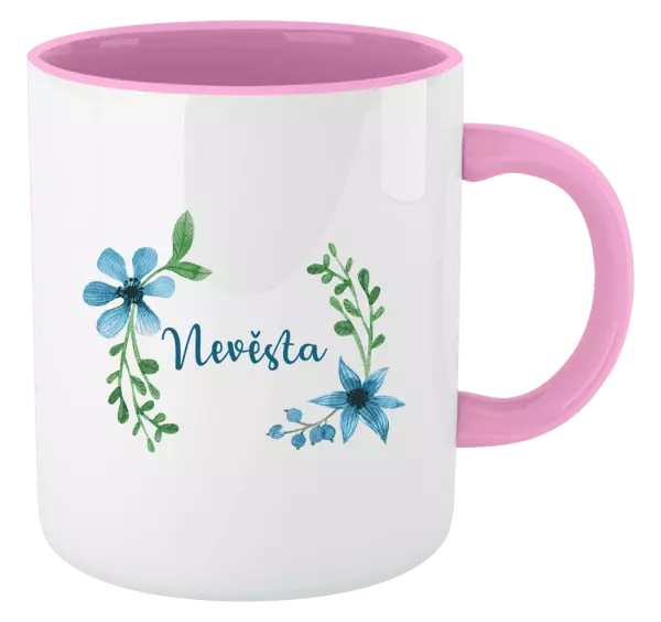 Hrnek Nevěsta - modré květiny