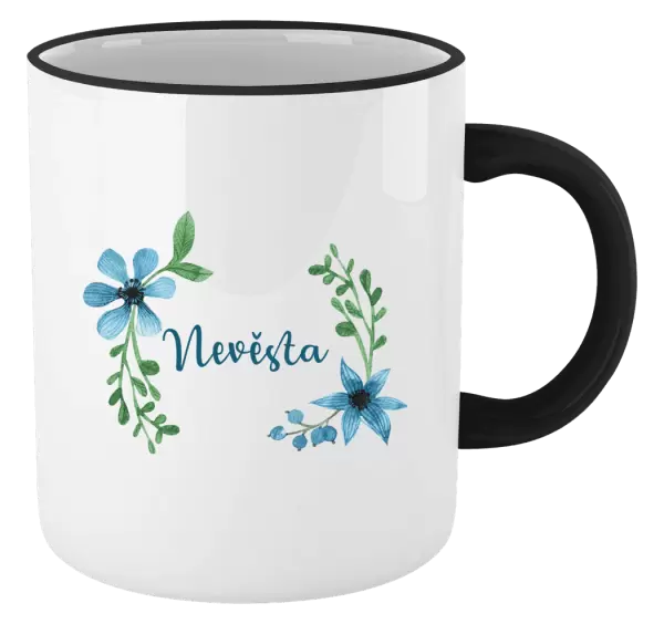 Hrnek Nevěsta - modré květiny