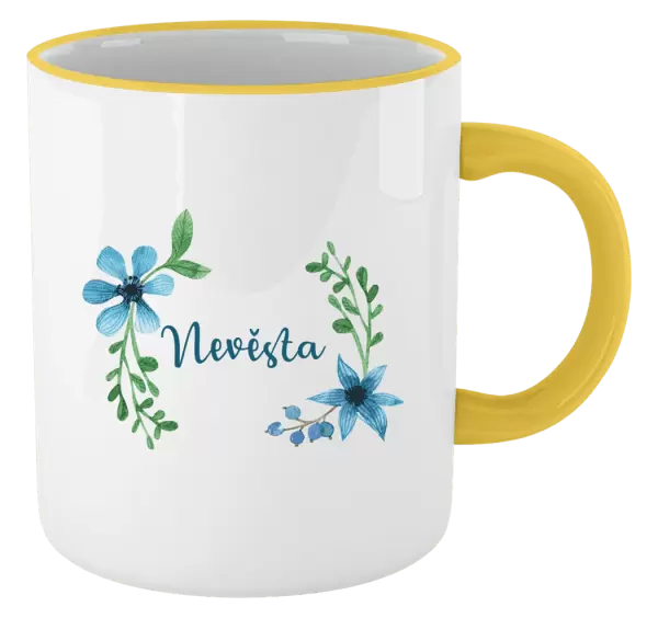 Hrnek Nevěsta - modré květiny