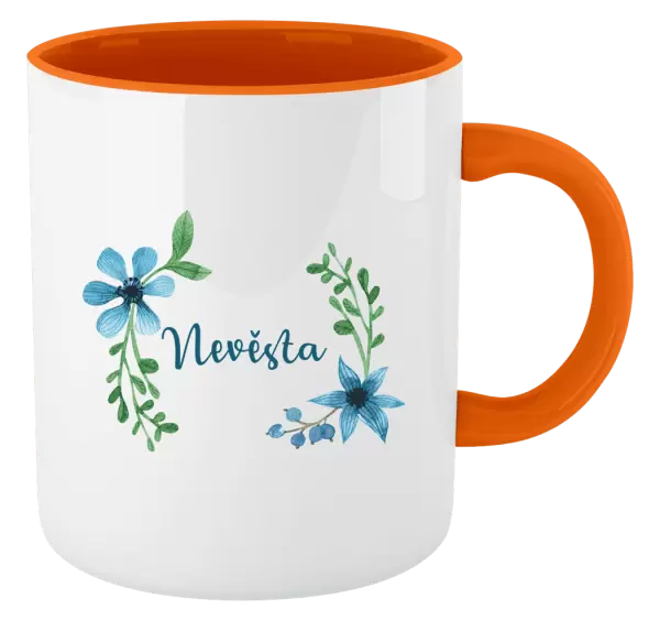 Hrnek Nevěsta - modré květiny