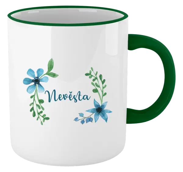Hrnek Nevěsta - modré květiny