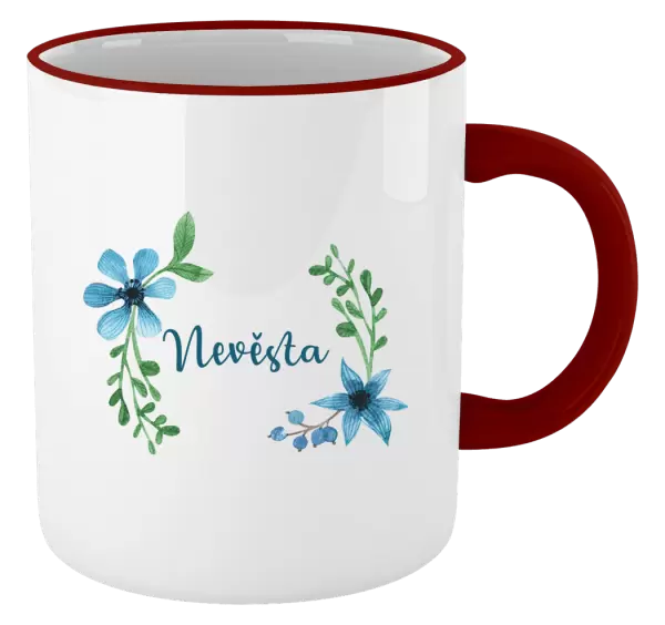 Hrnek Nevěsta - modré květiny