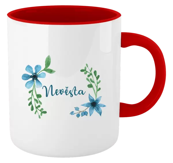 Hrnek Nevěsta - modré květiny