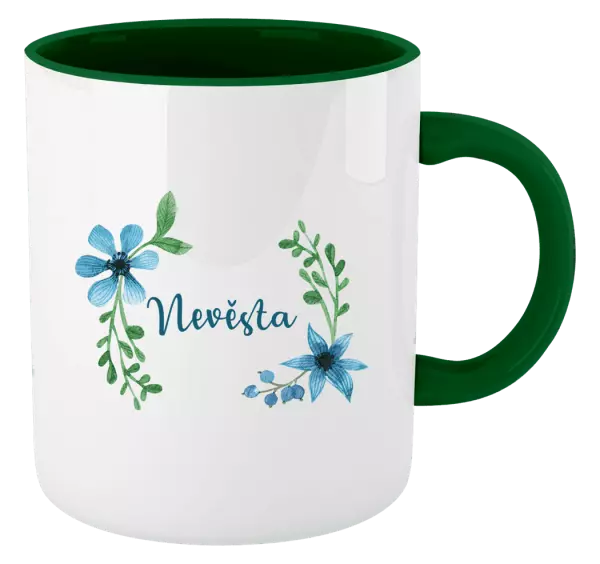 Hrnek Nevěsta - modré květiny