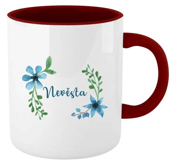Hrnek Nevěsta - modré květiny