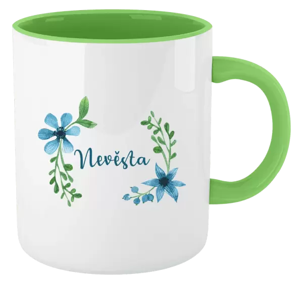 Hrnek Nevěsta - modré květiny