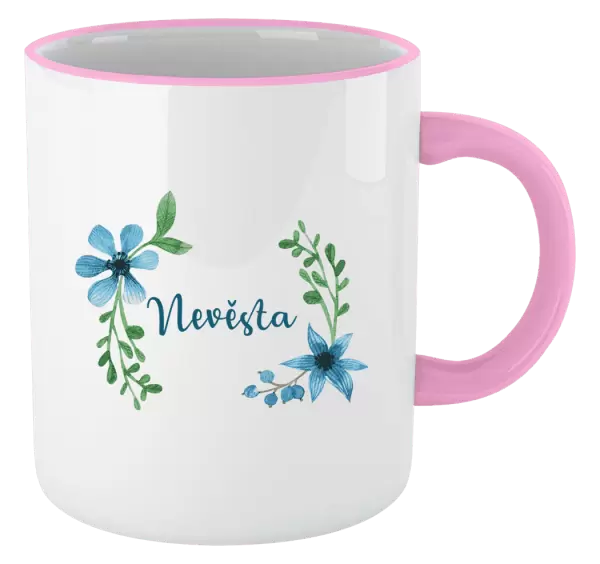 Hrnek Nevěsta - modré květiny