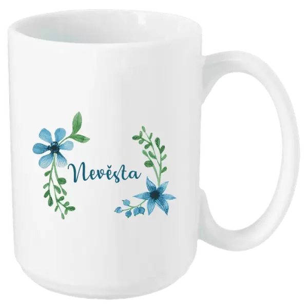 Hrnek Nevěsta - modré květiny