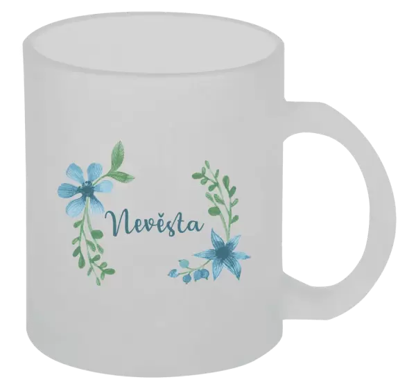 Hrnek Nevěsta - modré květiny