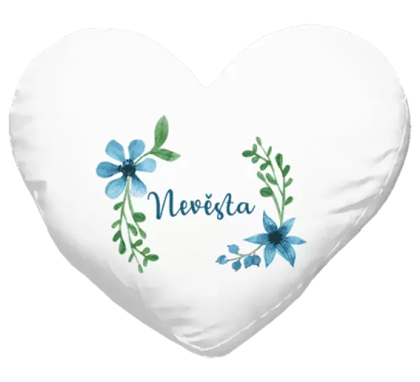 Polštář Nevěsta - modré květiny
