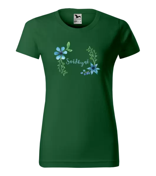 Dámské tričko Svědkyně - modré květiny