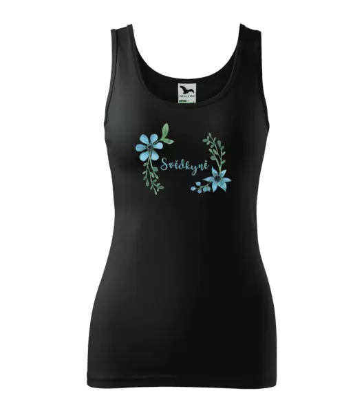 Dámské tílko Svědkyně - modré květiny