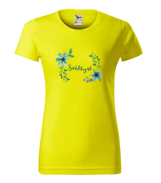 Dámské tričko Svědkyně - modré květiny