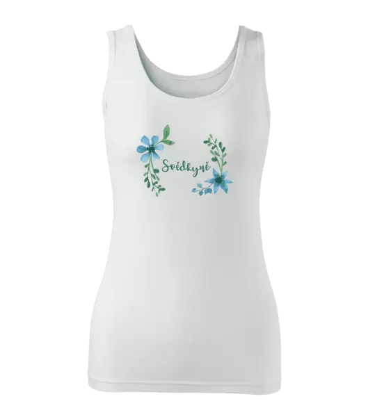 Dámské tílko Svědkyně - modré květiny