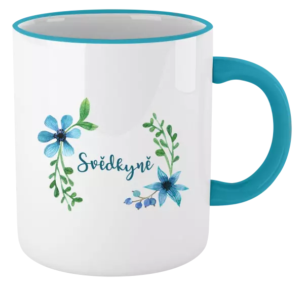 Hrnek Svědkyně - modré květiny
