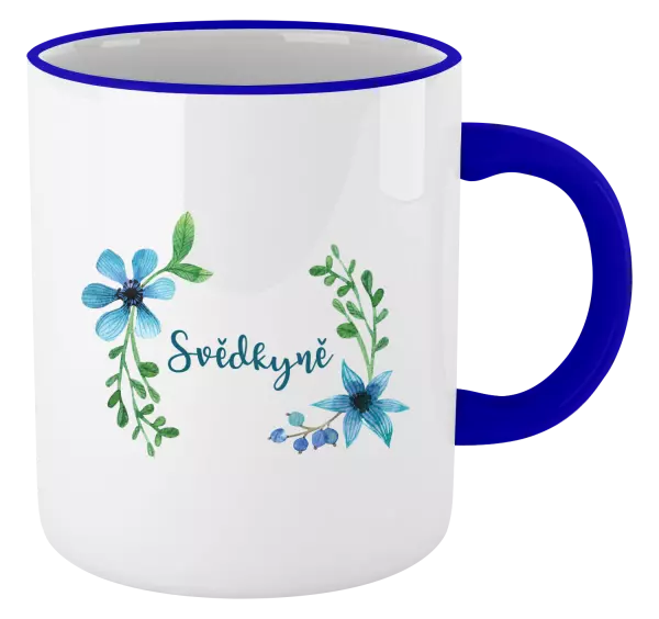 Hrnek Svědkyně - modré květiny