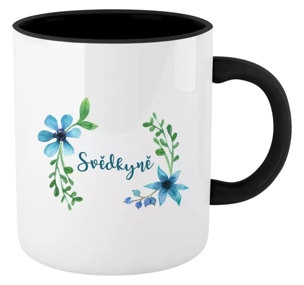 Hrnek Svědkyně - modré květiny