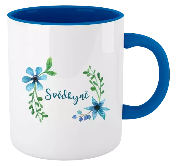 Hrnek Svědkyně - modré květiny
